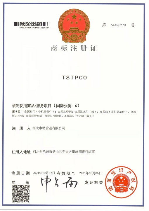 TSTPCO管道配件商標(biāo)
